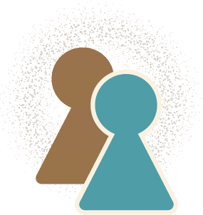 Illustrated Icon of two figures